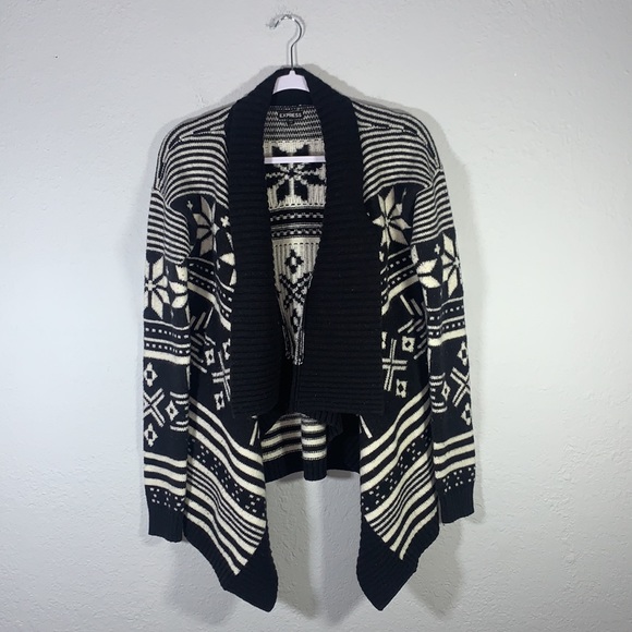 Express Heavy Drape Open Front Wool Blend Cardigan - Picture 7 of 7